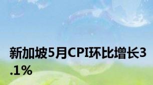 新加坡5月CPI环比增长3.1%