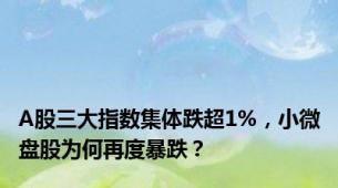 A股三大指数集体跌超1%，小微盘股为何再度暴跌？