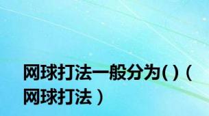 网球打法一般分为( )（网球打法）