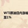 WTI原油日内涨幅扩大至1%