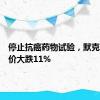 停止抗癌药物试验，默克集团股价大跌11%