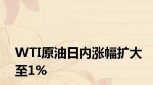 WTI原油日内涨幅扩大至1%