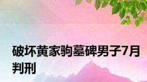 破坏黄家驹墓碑男子7月判刑