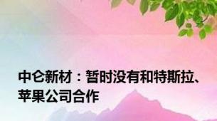 中仑新材：暂时没有和特斯拉、苹果公司合作