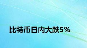 比特币日内大跌5%