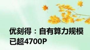 优刻得：自有算力规模已超4700P