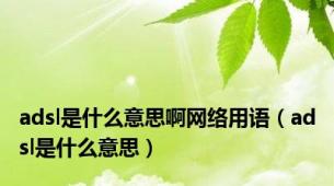 adsl是什么意思啊网络用语（adsl是什么意思）