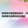 欧洲央行管委雷恩表示，2024年再降息两次的押注是合理的