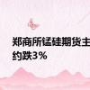 郑商所锰硅期货主力合约跌3%