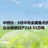 中钢协：6月中旬全国重点统计钢铁企业粗钢日产218.51万吨