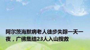 阿尔茨海默病老人徒步失踪一天一夜，广佛集结23人入山搜救