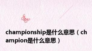 championship是什么意思（champion是什么意思）