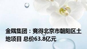 金隅集团：竞得北京市朝阳区土地项目 总价63.8亿元