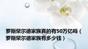 罗斯柴尔德家族真的有50万亿吗（罗斯柴尔德家族有多少钱）