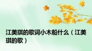 江美琪的歌词小木船什么（江美琪的歌）