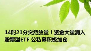 14时21分突然放量！资金大量涌入股票型ETF 公私募积极加仓