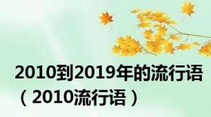 2010到2019年的流行语（2010流行语）