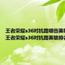 王者荣耀s36对抗路哪些英雄厉害 王者荣耀s36对抗路英雄排名