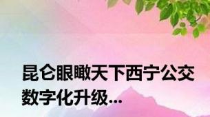 昆仑眼瞰天下西宁公交数字化升级...