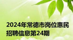 2024年常德市岗位惠民招聘信息第24期