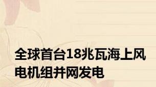 全球首台18兆瓦海上风电机组并网发电