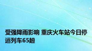 受强降雨影响 重庆火车站今日停运列车65趟