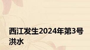 西江发生2024年第3号洪水