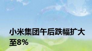 小米集团午后跌幅扩大至8%