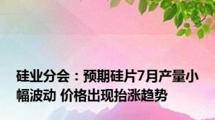 硅业分会：预期硅片7月产量小幅波动 价格出现抬涨趋势