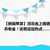 【新闻早茶】河北省上调退休人员养老金！还有这些热点……