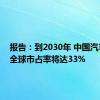 报告：到2030年 中国汽车品牌全球市占率将达33%