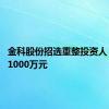 金科股份招选重整投资人 保证金1000万元