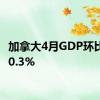 加拿大4月GDP环比增长0.3%