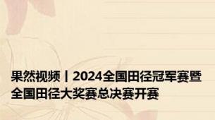 果然视频丨2024全国田径冠军赛暨全国田径大奖赛总决赛开赛