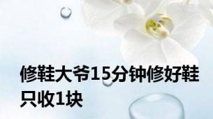 修鞋大爷15分钟修好鞋只收1块