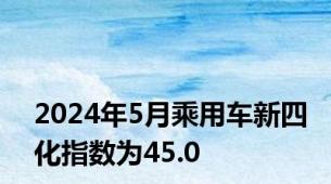 2024年5月乘用车新四化指数为45.0