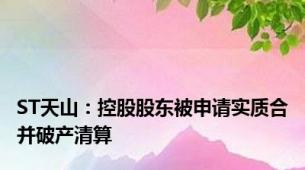 ST天山：控股股东被申请实质合并破产清算