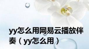 yy怎么用网易云播放伴奏（yy怎么用）