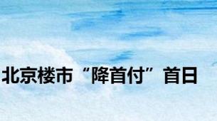 北京楼市“降首付”首日