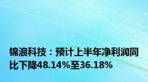 锦浪科技：预计上半年净利润同比下降48.14%至36.18%