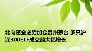 北向资金逆势加仓贵州茅台 多只沪深300ETF成交额大幅增长