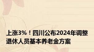 上涨3%！四川公布2024年调整退休人员基本养老金方案