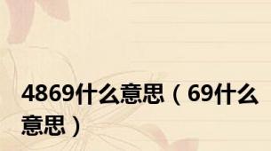 4869什么意思（69什么意思）