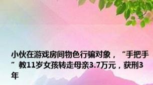 小伙在游戏房间物色行骗对象，“手把手”教11岁女孩转走母亲3.7万元，获刑3年