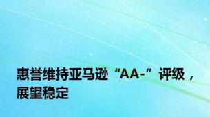 惠誉维持亚马逊“AA-”评级，展望稳定