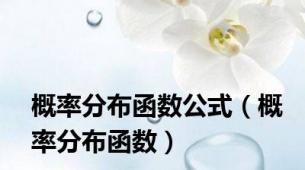 概率分布函数公式（概率分布函数）