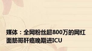 媒体：全网粉丝超800万的网红面筋哥肝癌晚期进ICU