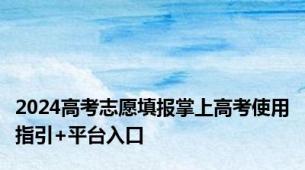 2024高考志愿填报掌上高考使用指引+平台入口