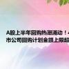 A股上半年回购热潮涌动！48家上市公司回购计划金额上限超4亿元