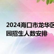 2024海口市龙华区幼儿园招生人数安排